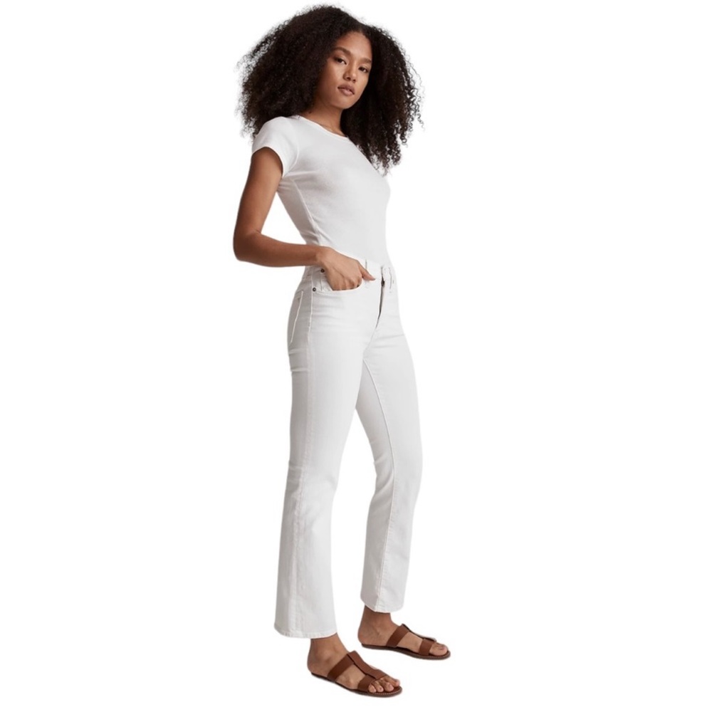 MADEWELL Kick Out Crop Jeans in Pure White